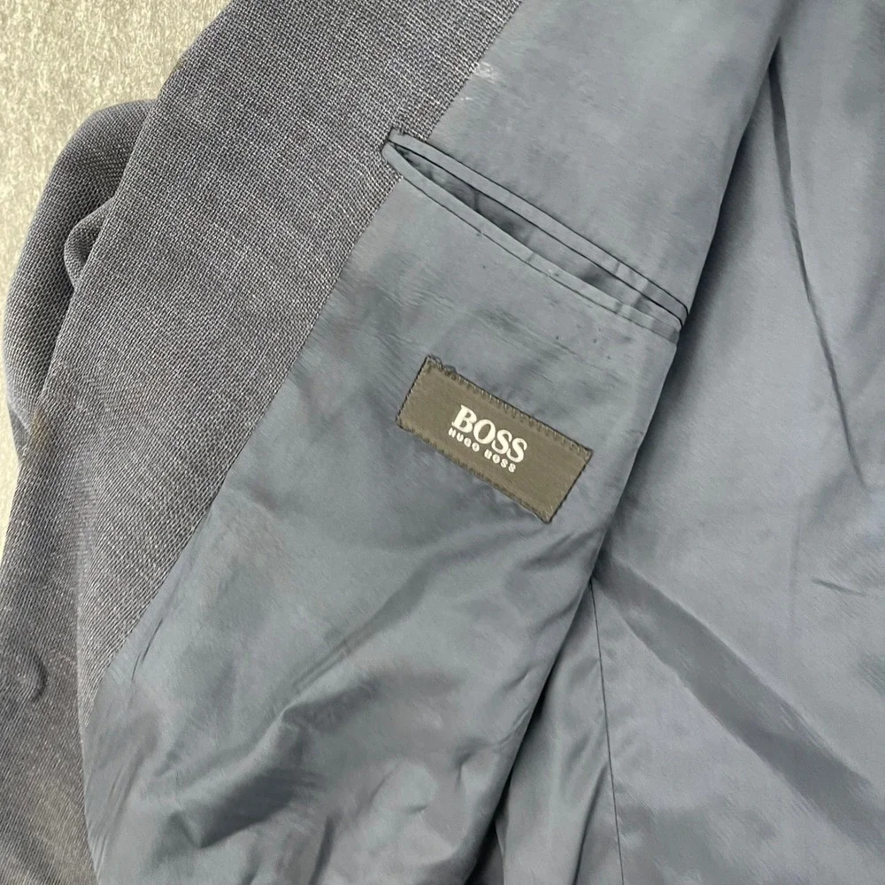 Hugo Boss Mens Blazer Grey Loro Piana Wool 3-Button Suit Jacket